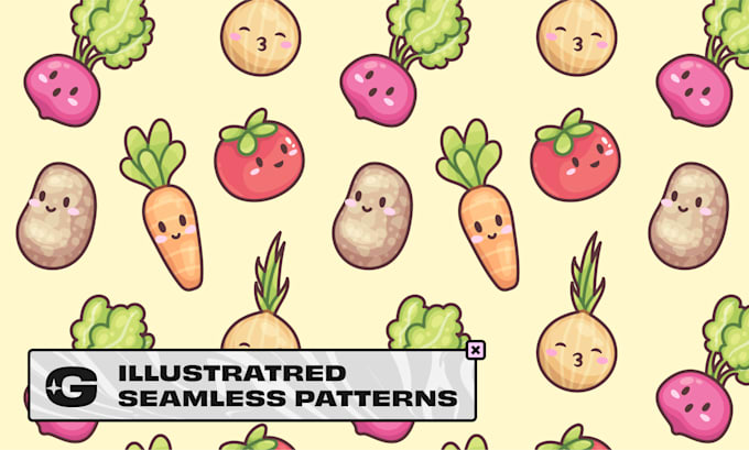 Gig Preview - Create kawaii seamless patterns