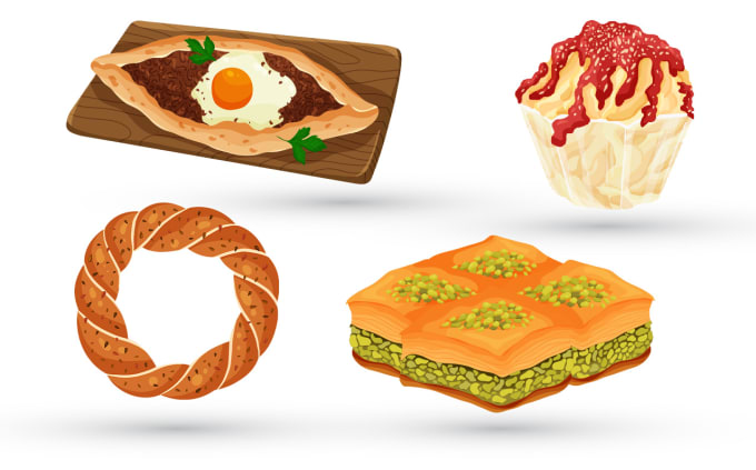 Gig Preview - Draw illustration food drink dish or dessert