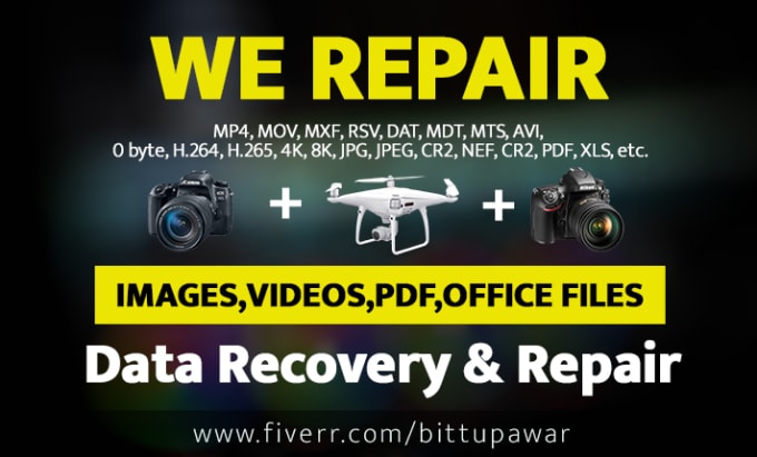 Gig Preview - Repair video mp4, mov, dat, mdt, rsv or mxf or any video