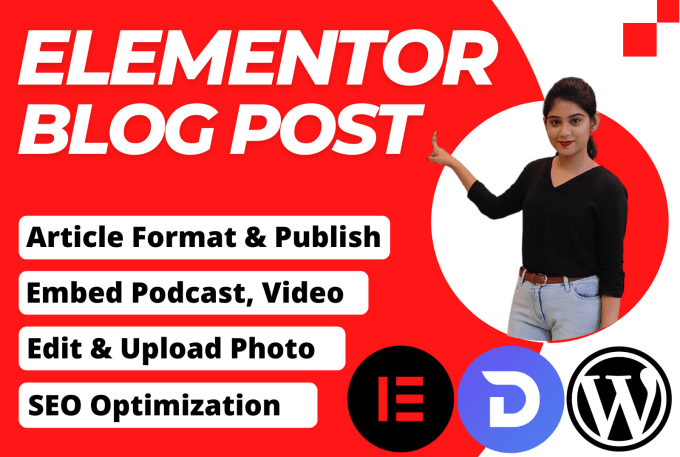 Gig Preview - Do elementor blog post, content upload, article posting on wordpress with SEO