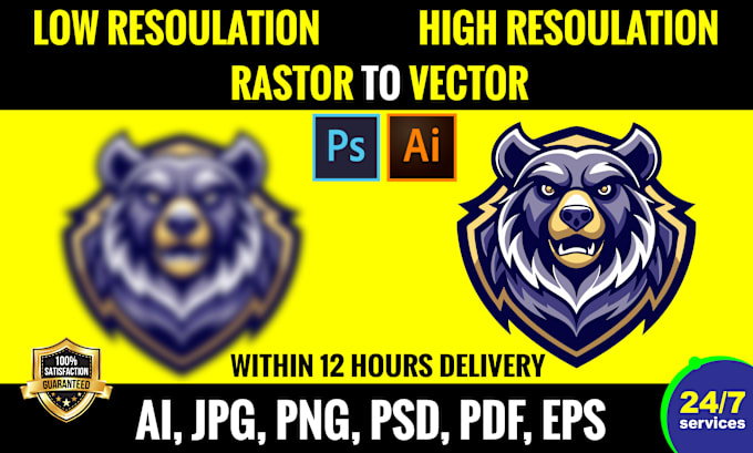 Gig Preview - Manual vector tracing, raster to vector, logo redesign and convert to vector