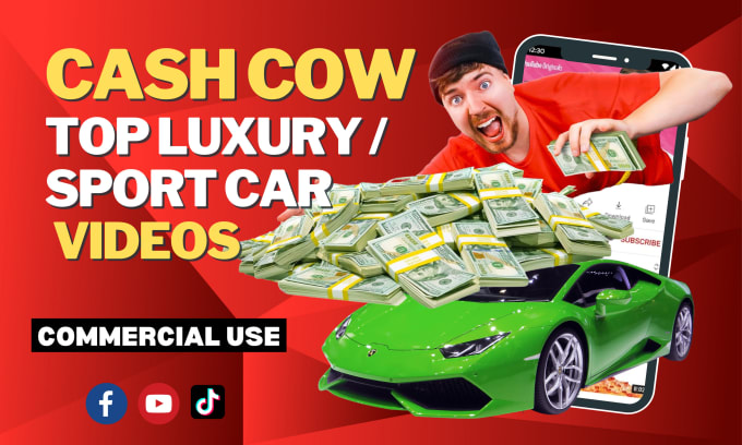 Gig Preview - Make luxury sports car top10 videos and cash cow videos