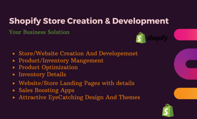 Gig Preview - Create your shopify store website