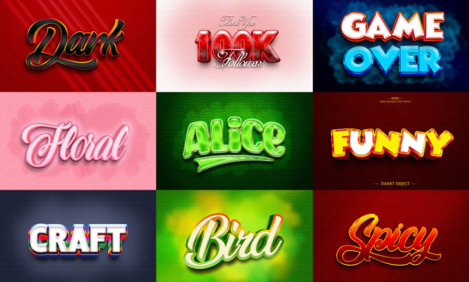 Gig Preview - Make realistic 3d text  effect for your logo design