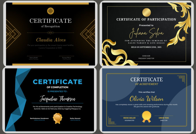 Gig Preview - Make and design professional certificates