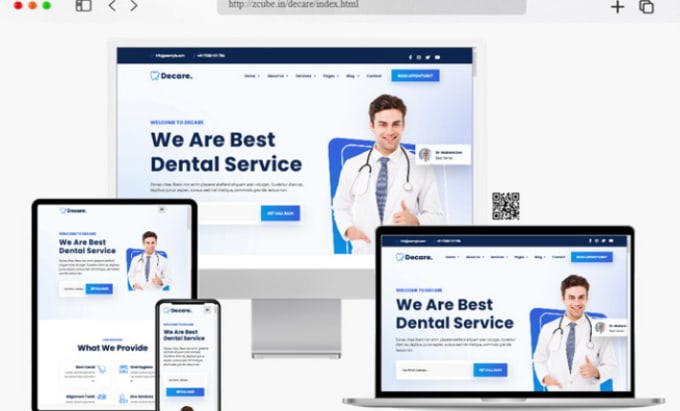 Gig Preview - Create dental clinic and healthcare wordpress website