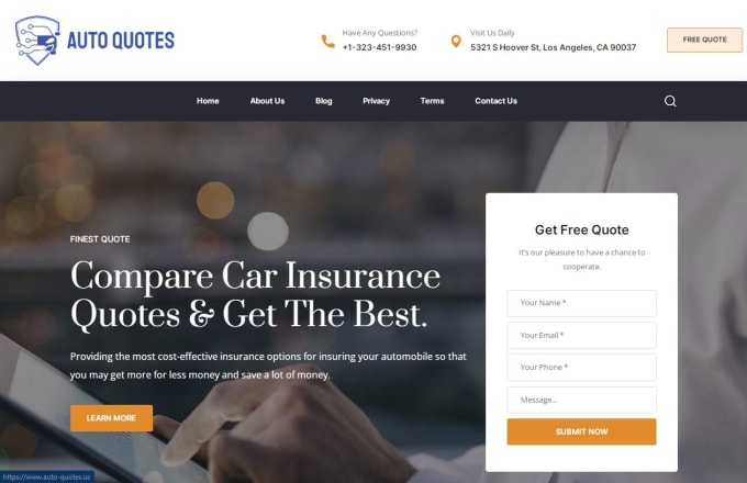 Gig Preview - Build insurance wordpress website