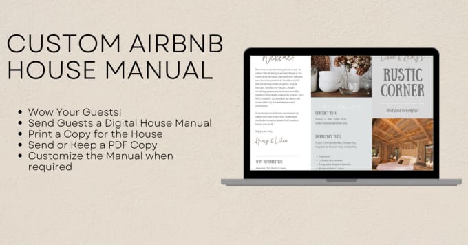 Gig Preview - Make a custom airbnb house manual, welcome book