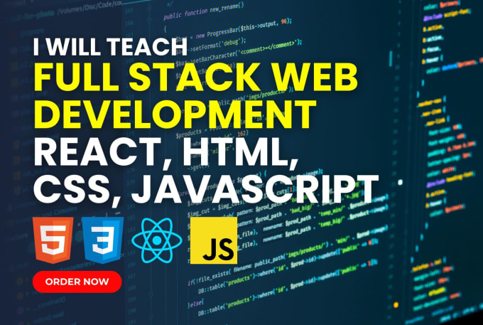 Gig Preview - Teach tutor full stack web development react javascript