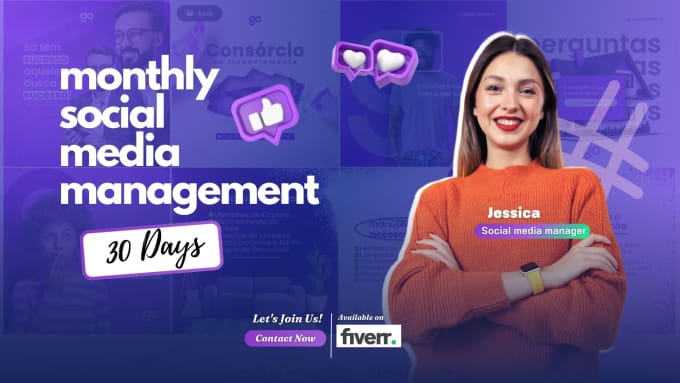 Gig Preview - Be your monthly social media manager and content creator