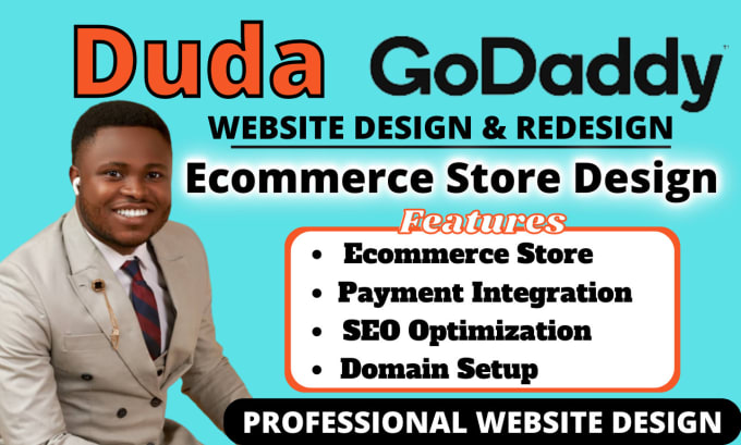 Gig Preview - Do godaddy website design, design duda website, godaddy website redesign