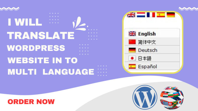 Gig Preview - Translate wordpress website into multilanguage in 24 hour