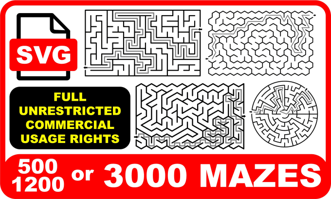 Gig Preview - Create a custom maze set for KDP activity books and printables