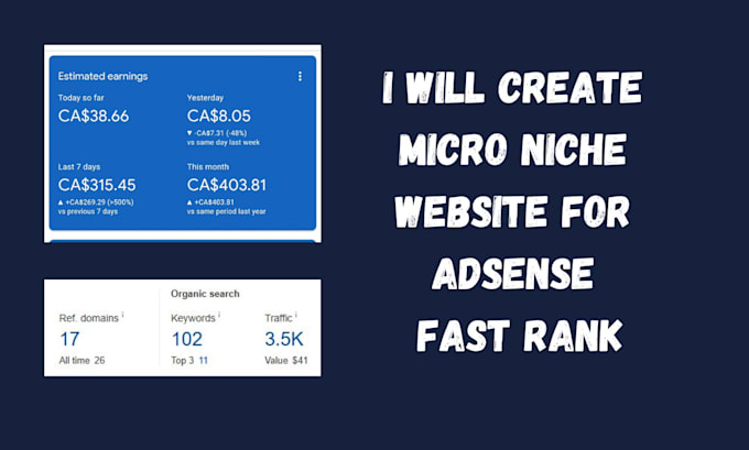 Gig Preview - Design micro niche ranked website for adsense and affiliate