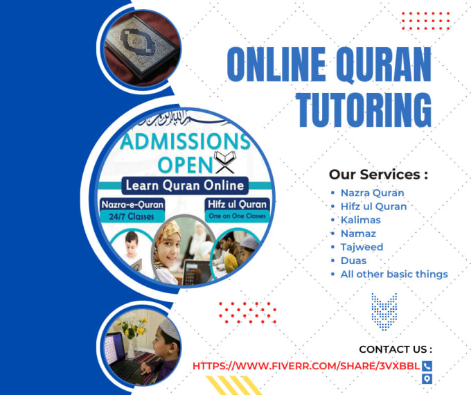 Gig Preview - Teach holy quran ,teach tajweed , online quran teacher