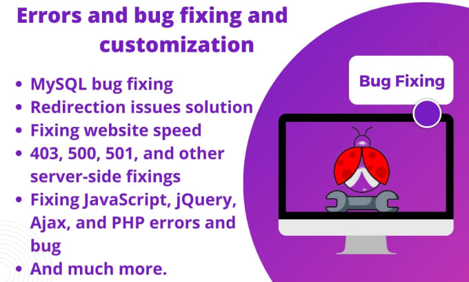 Gig Preview - Make PHP and javascript errors and bug fixing and customization