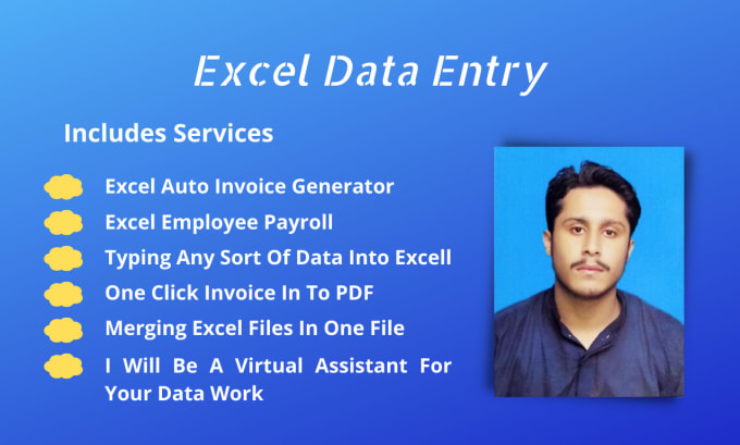 Gig Preview - Do excel data entry and make auto invoice generator and PDF