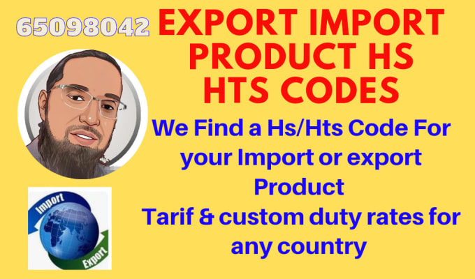 Gig Preview - Find you hs hts commodity code custom duty rate for import export fba