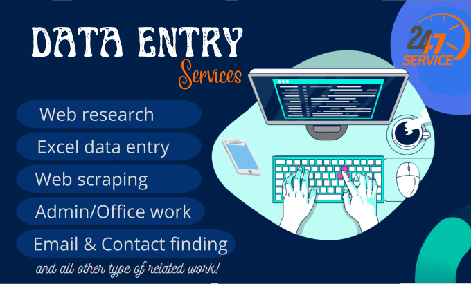 Gig Preview - Do fastest data entry excel, internet research, web scraping etc