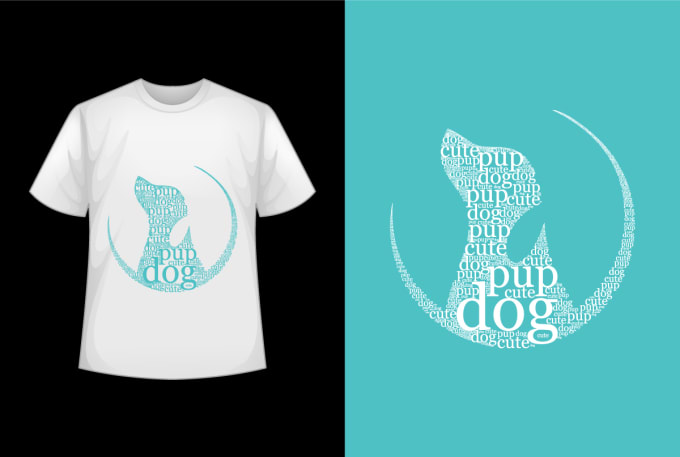 Gig Preview - Do word cloud portrait typography t shirt for pet or animal