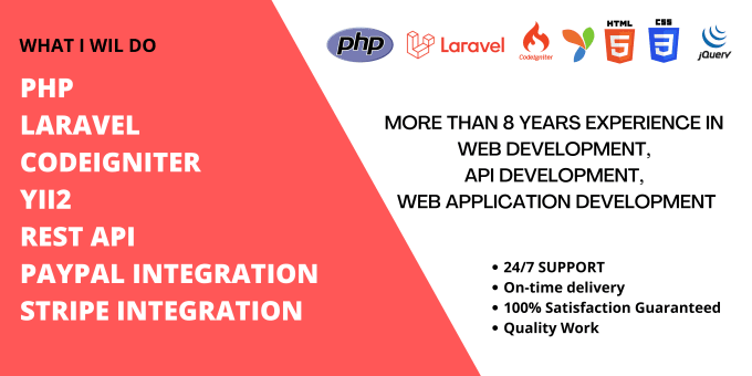 Gig Preview - Develop php laravel website