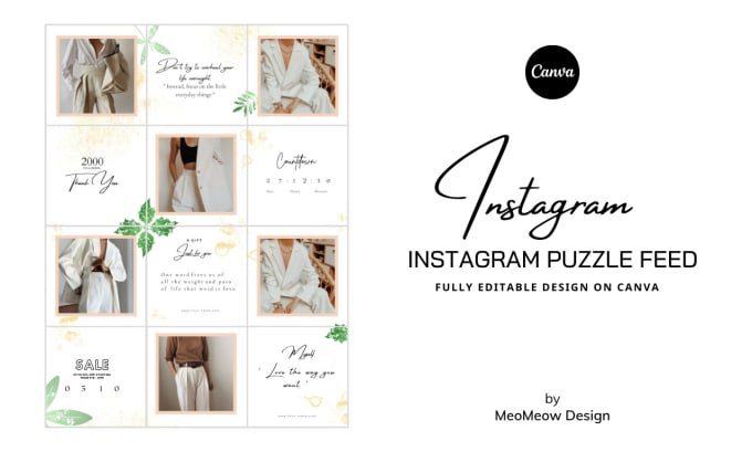 Bestseller - design canva instagram puzzle templates for attractive feed