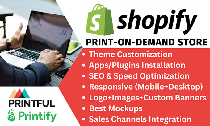 Gig Preview - Create a professional shopify print on demand store