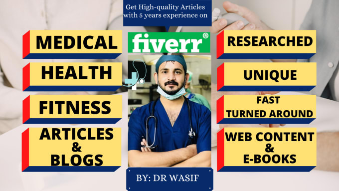 Gig Preview - Write medical, health, and fitness articles as a doctor