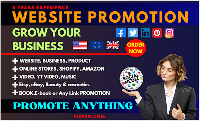 Gig Preview - Promote your website business book amazon product online stores blog or any link