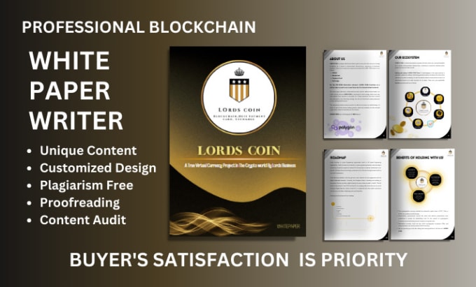 Gig Preview - Design crypto white paper for cryptocurrency and blockchain