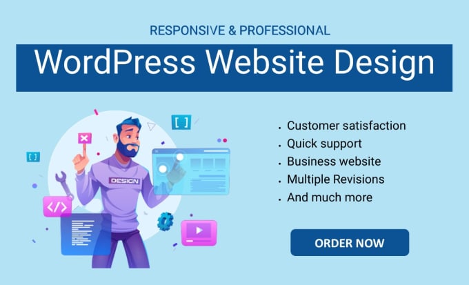 Gig Preview - Design and develop responsive wordpress websites