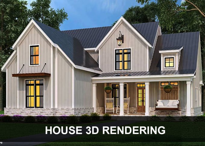 Gig Preview - Design 3d rendering house design exterior interior walkthrough floor planning