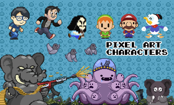 Gig Preview - Do amazing animated pixel art characters