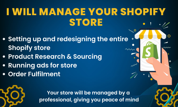 Gig Preview - Manage your shopify dropshipping store, shopify store manager