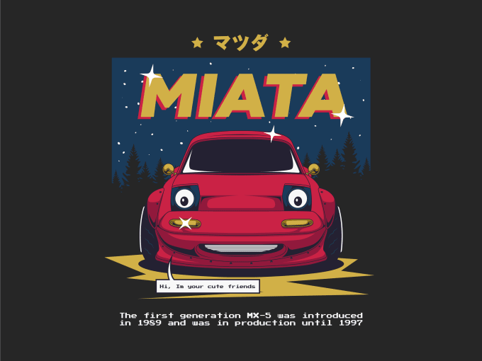 Gig Preview - Draw car vector art with retro style illustration