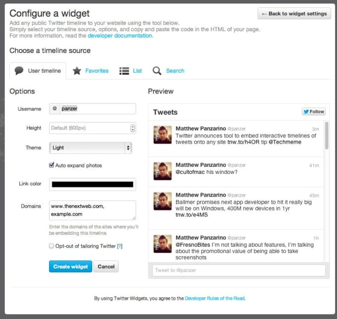 Gig Preview - Change the font of your embedded twitter timeline