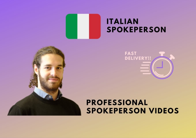 Gig Preview - Be your italian spokeperson or voiceover artist