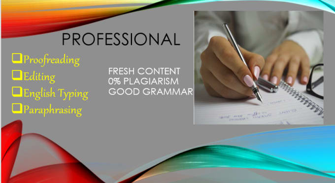 Gig Preview - Provide proofreading and english typing services