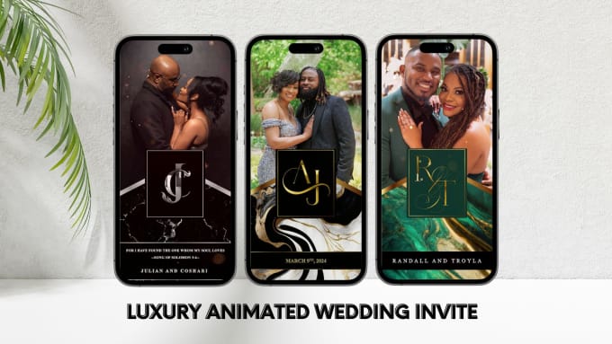 Gig Preview - Do animated luxury wedding invitations