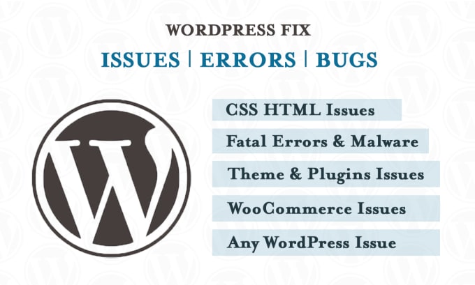 Gig Preview - Fix wordpress issues, wordpress website bugs and errors