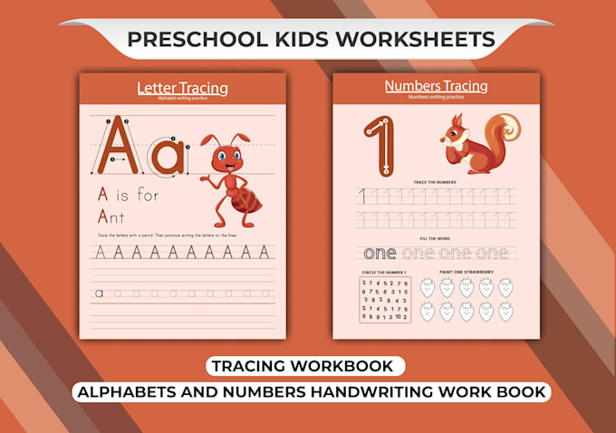 Gig Preview - Provide 80 printable pages letters numbers and tracing worksheet for children