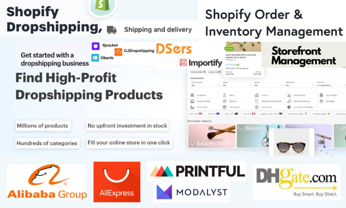 Bestseller - shopify product research upload pod autods dsers printful shipping order fulfill