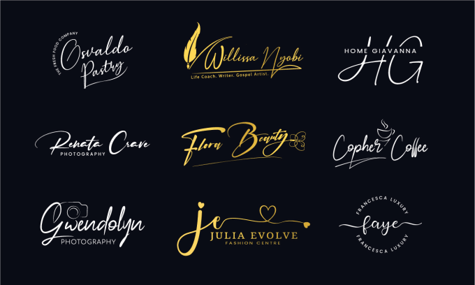 Gig Preview - Create elegant classy handwritten and luxury signature logo