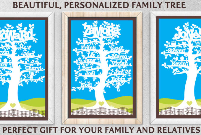 Bestseller - create a PERSONALIZED family tree poster art