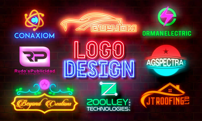 Gig Preview - Create unique business logo design in neon, 3d, minimalist