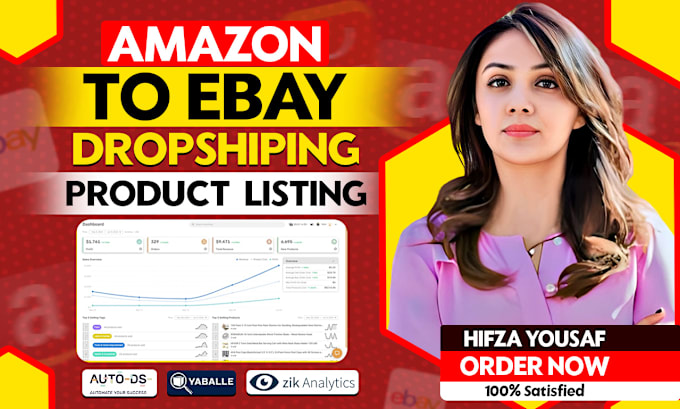 Gig Preview - Do amazon to ebay dropshipping top listings