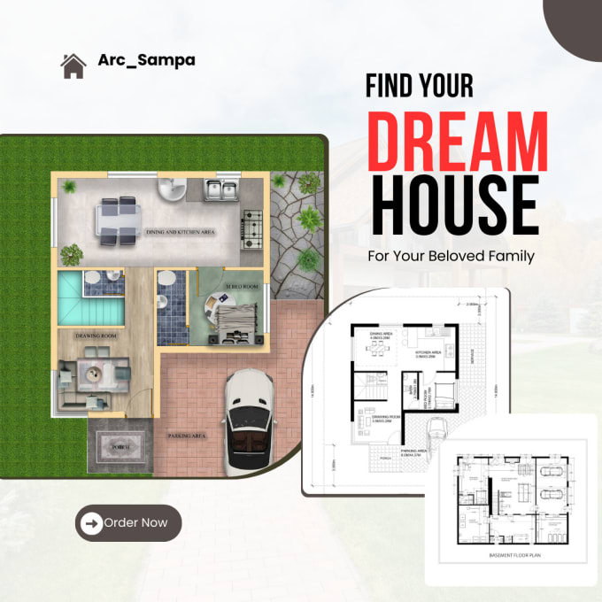 Gig Preview - Create a 2d floor plan rendering for real estate