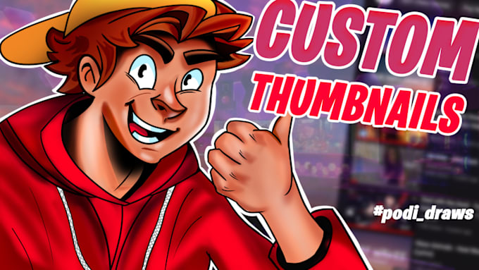 Gig Preview - Draw custom gaming cartoon youtube thumbnails