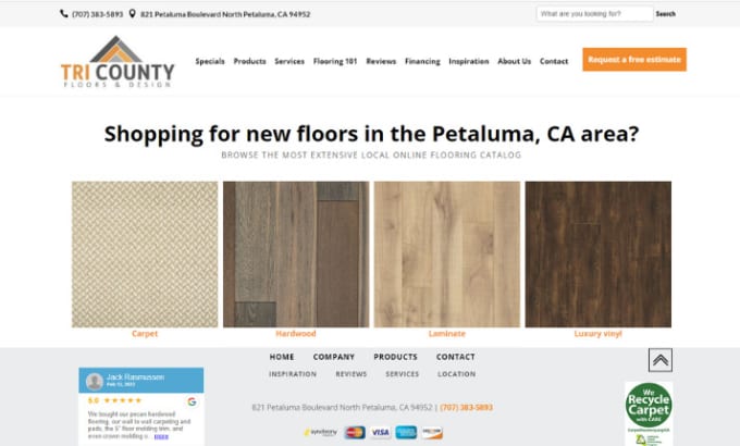 Gig Preview - Design flooring website tile website flooring landing page