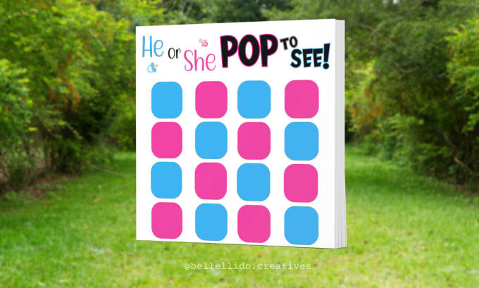 Gig Preview - Provide gender reveal signage pop to see poster design